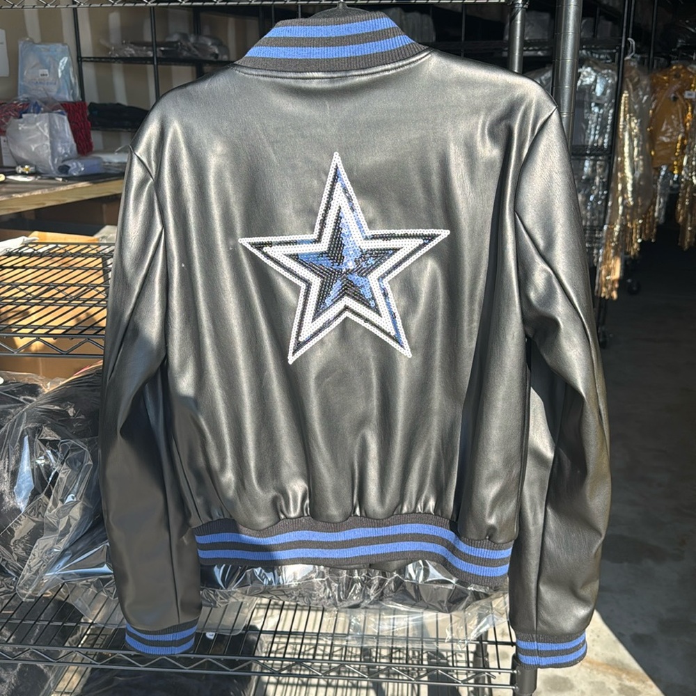 NFL Dallas Cowboys Vegan Leather & Sequin Jacket